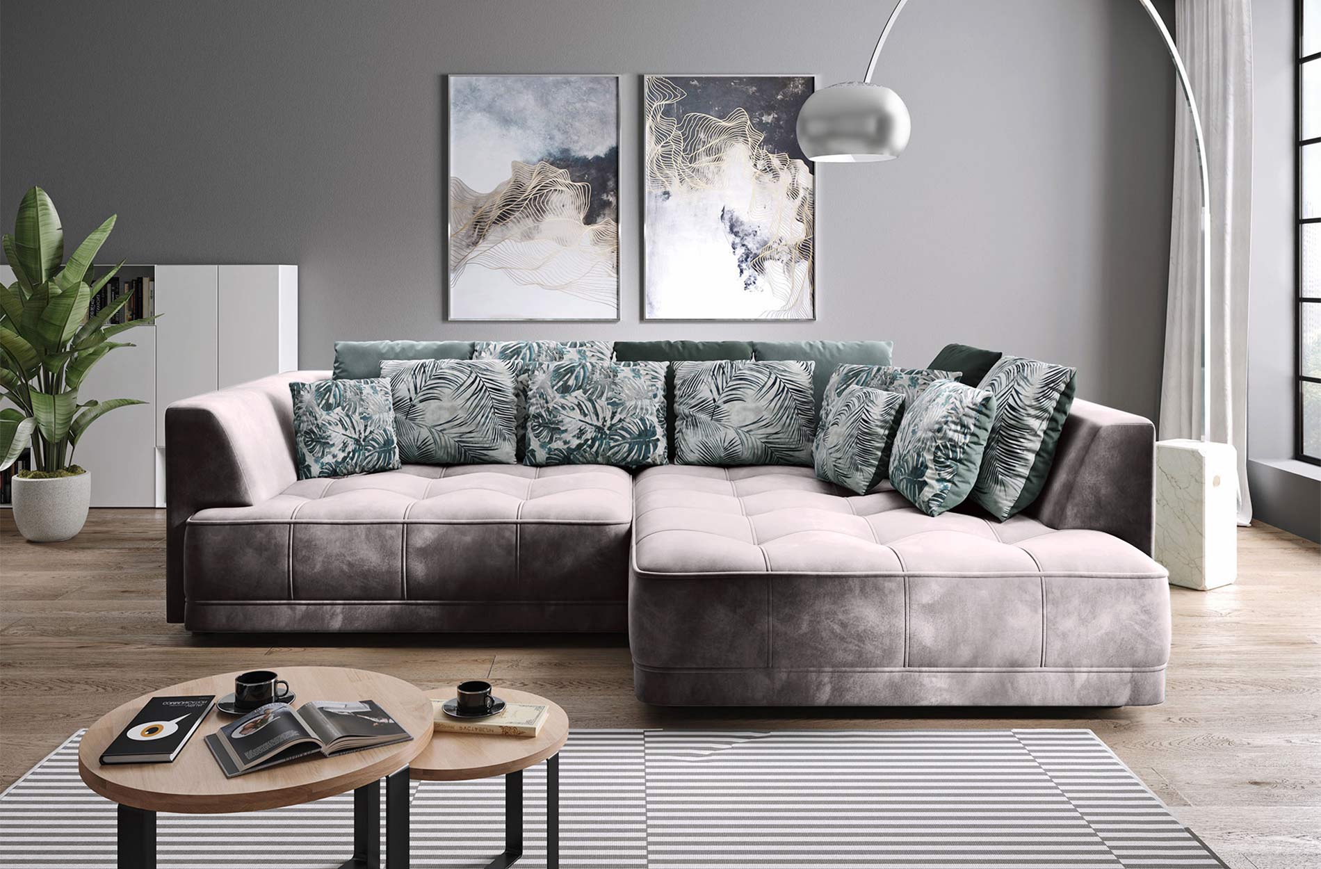 Ecksofa mit XXL- Sitzfläche und elektrischer Sitztiefenverstellung bei  Wohnklusiv | Exklusive Möbel online kaufen