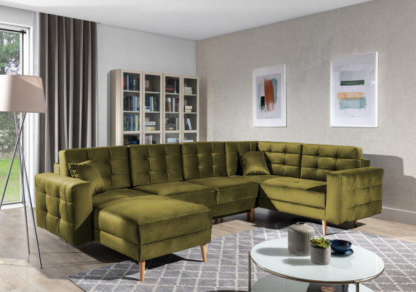 großes Sofa ASOLA in U Form mit Schlaffunktion - gemütliche Wohnlandschaft