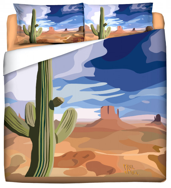 Bettwäsche-Set 40x80 / 135x200 ILLUSTRATION Kaktus Wüste