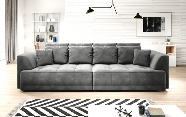 Bigsofa AREZZO große Couch mit elektrisch verstellbarer Sitztiefe. Große Liegefläche