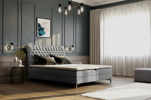 Design Boxspringbett MILANA mit Bettkasten in vielen Größen bis 200 x 200cm - King Size